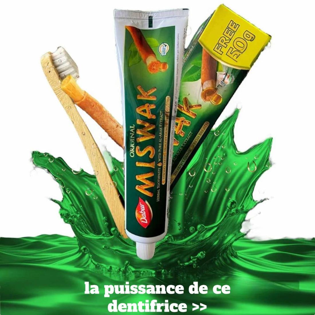Dentifrice Naturel au MISWAK 170g – DABUR | Protection complète & haleine fraîche